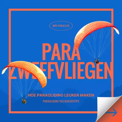 Typografie in blauw en rood paragliden