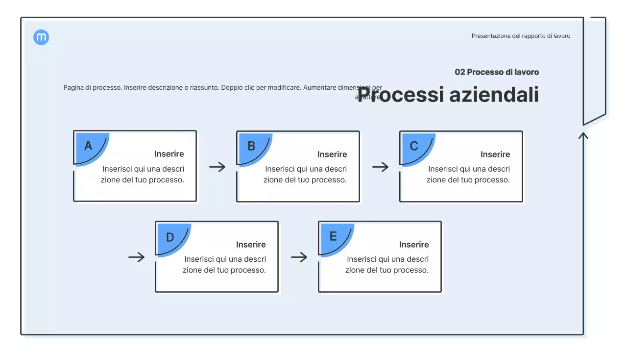Forme puntiformi con frecce azzurre kit di presentazione aziendale