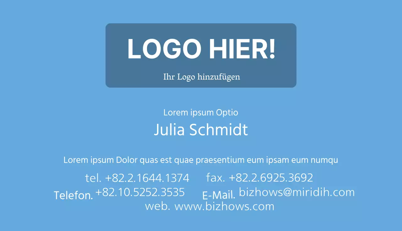 Einfache Visitenkarte Himmel