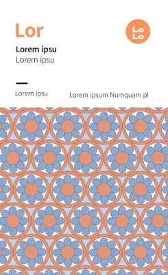 Etiqueta de hanwa tradicional con motivos naranjas