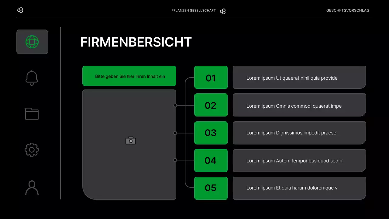 Business Business Vorschlag in schwarz und grün natürlichen Blatt Konzept