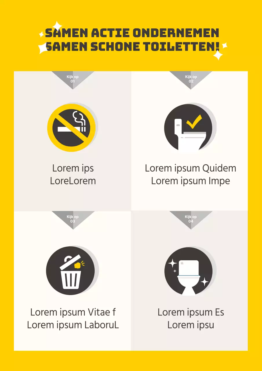 Sjabloon voor geel schoon toilet