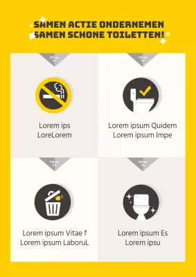 Sjabloon voor geel schoon toilet