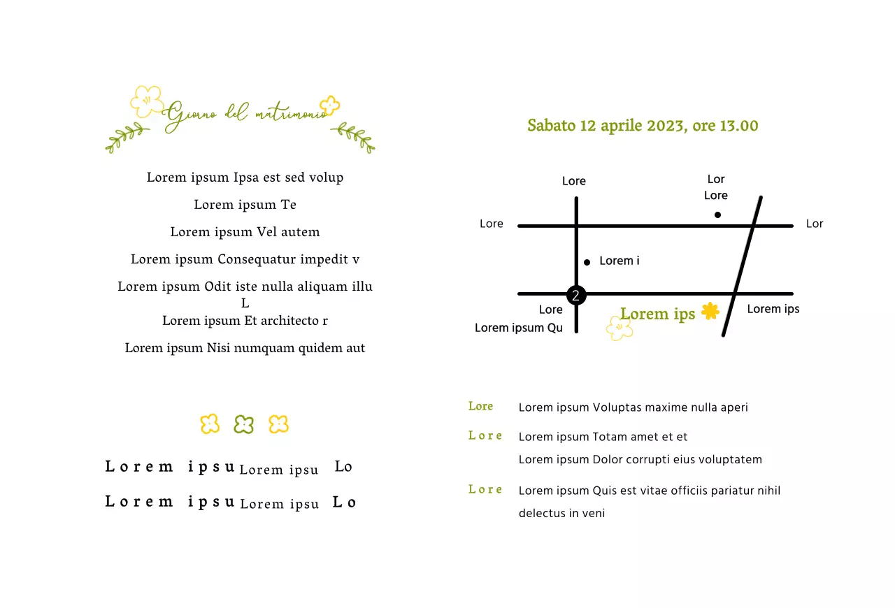 Illustrazione floreale di primavera concetto di invito di nozze in chartreuse e giallo