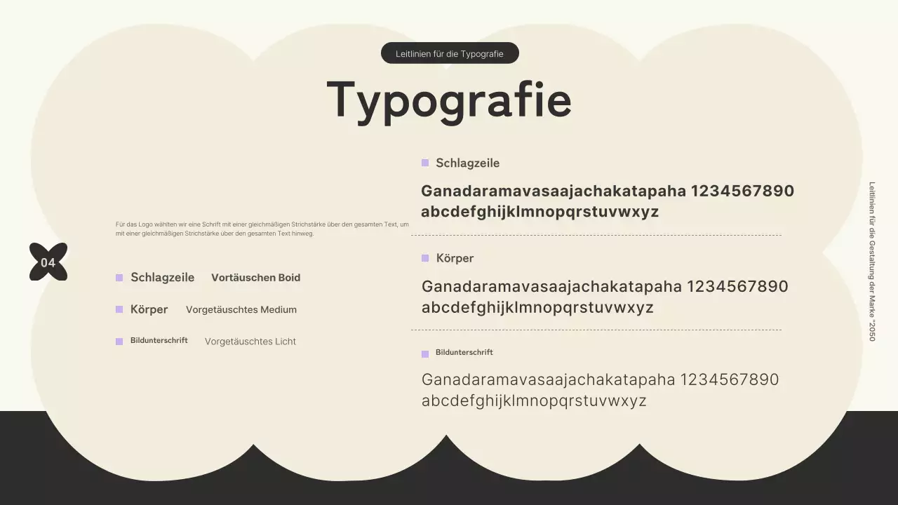 Logo-Branding mit trendigen Formen mit schwarzen und violetten AkzentenFaustregeln