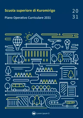 Rapporti sull'istruzione con icona della scuola in giallo marino