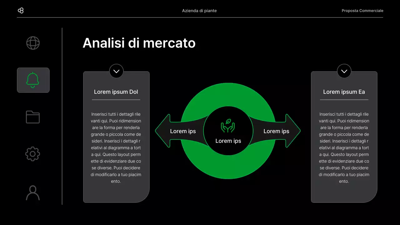 Proposta di business in nero e verde concetto di foglia naturale