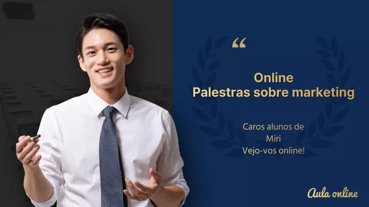 Lição de formação de marketing online simples e limpa da Navy Blue