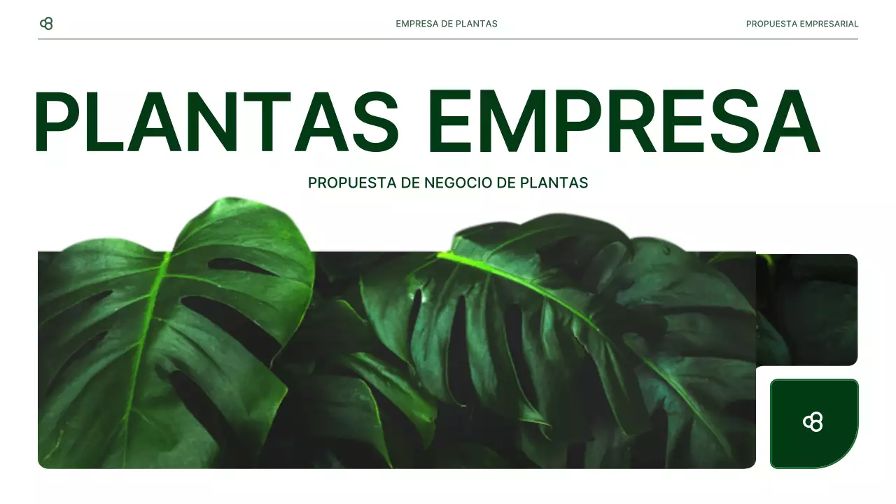 Propuesta de negocio de negocios en blanco y verde concepto de hoja natural