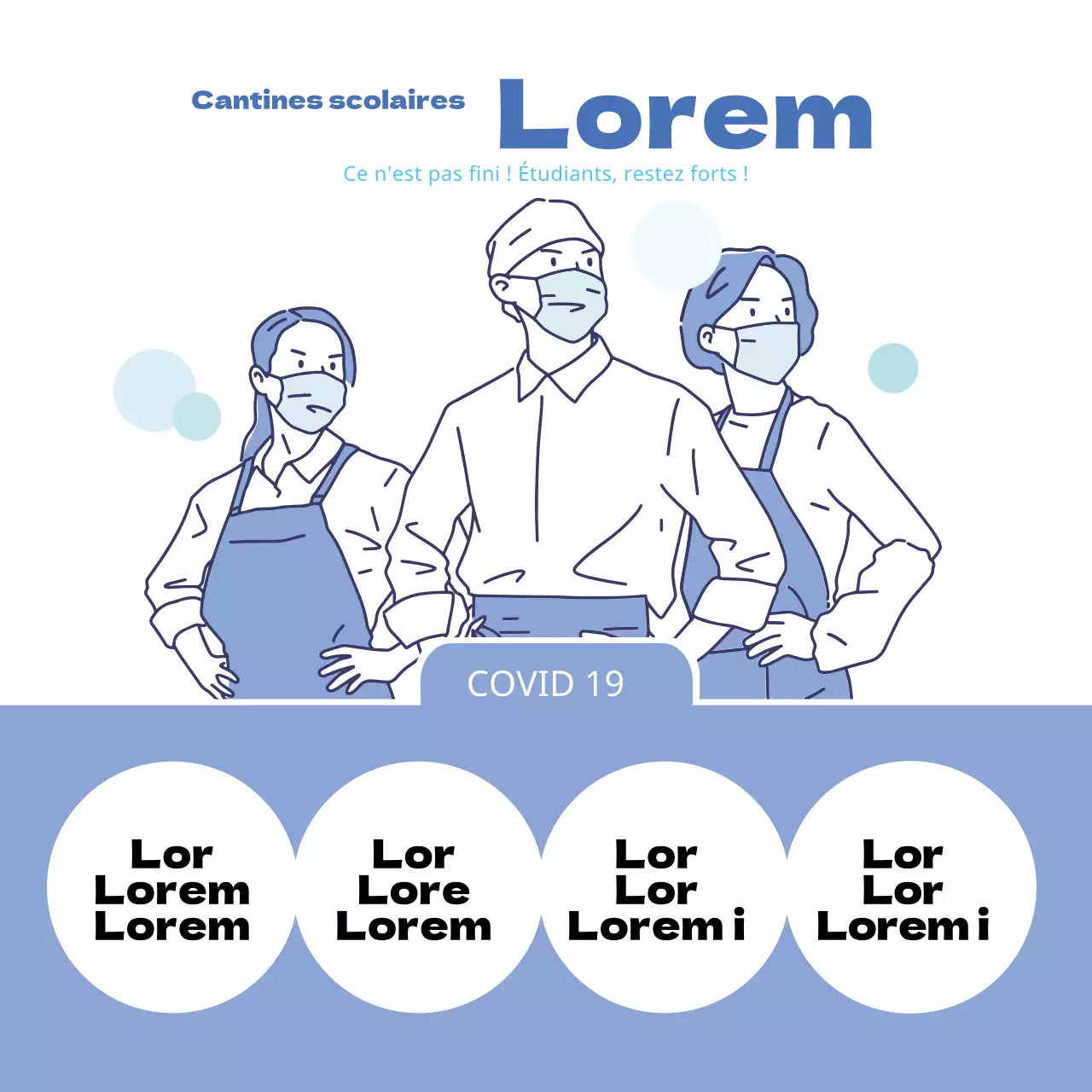 Étiquette de la cafétéria de Blue Corona