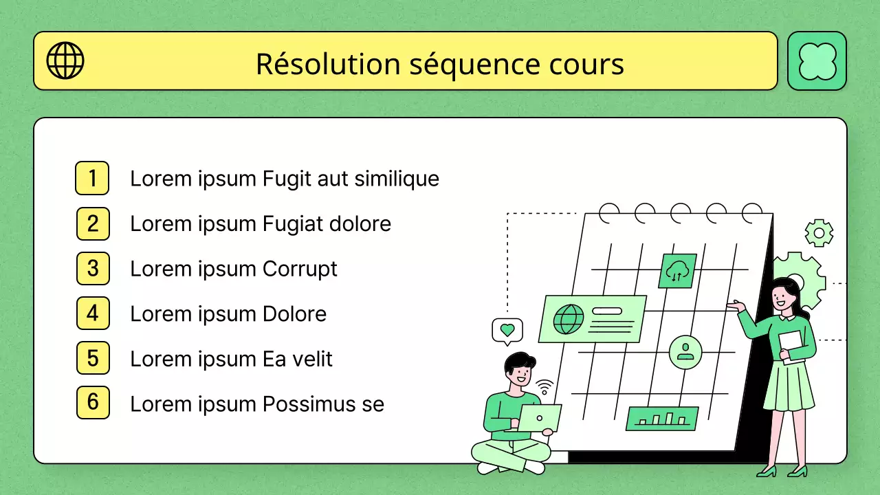 Thème de l'éducation utilisant la couleur vert clair et une illustration linéaire simple