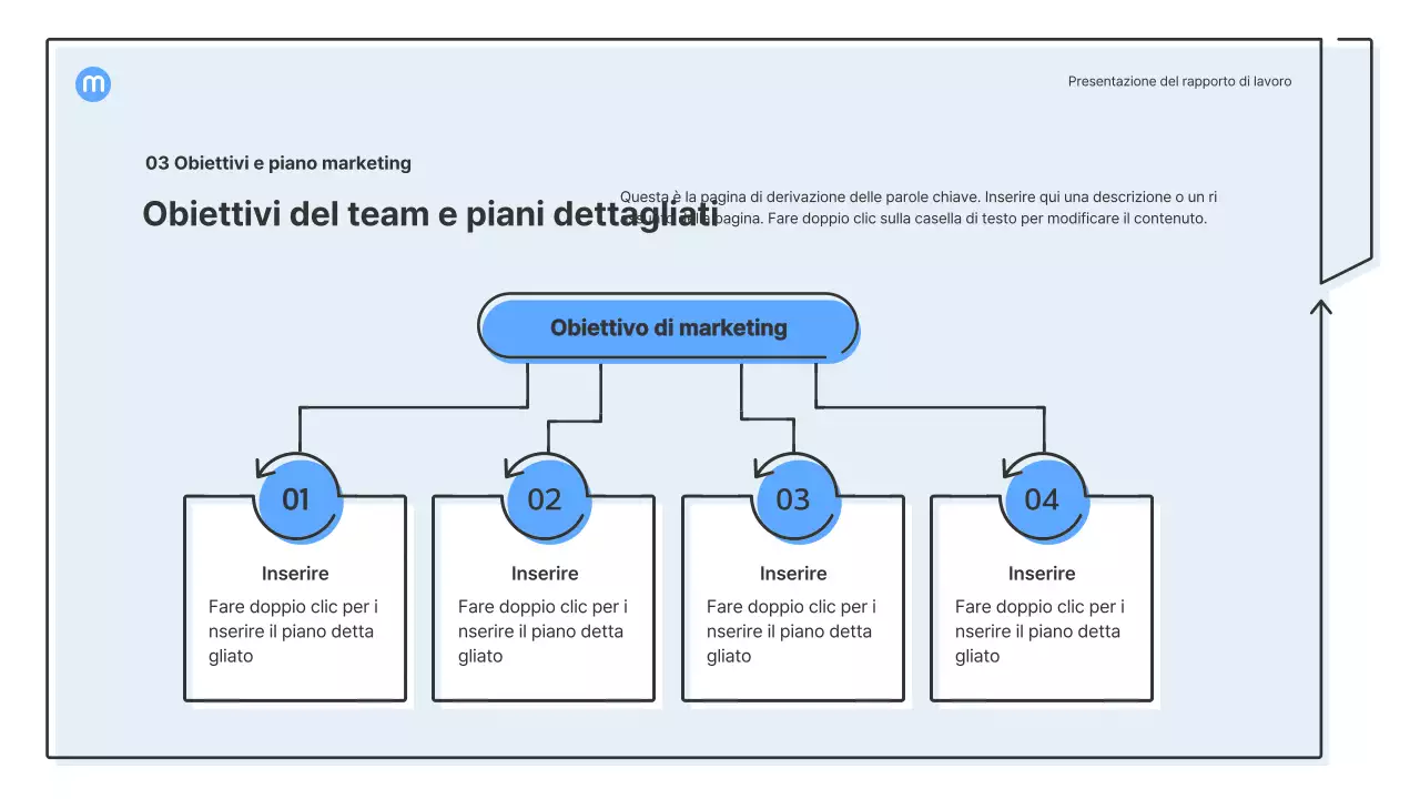 Forme puntiformi con frecce azzurre kit di presentazione aziendale