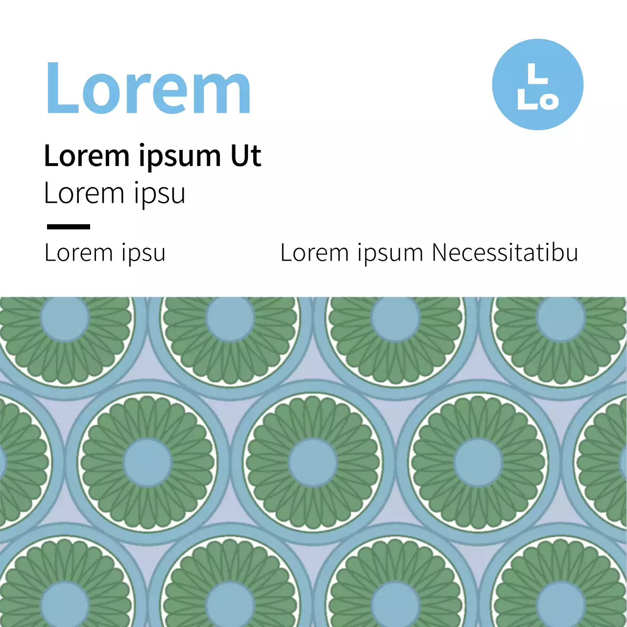 Etikett mit blauem Muster für traditionelle Lebensmittel