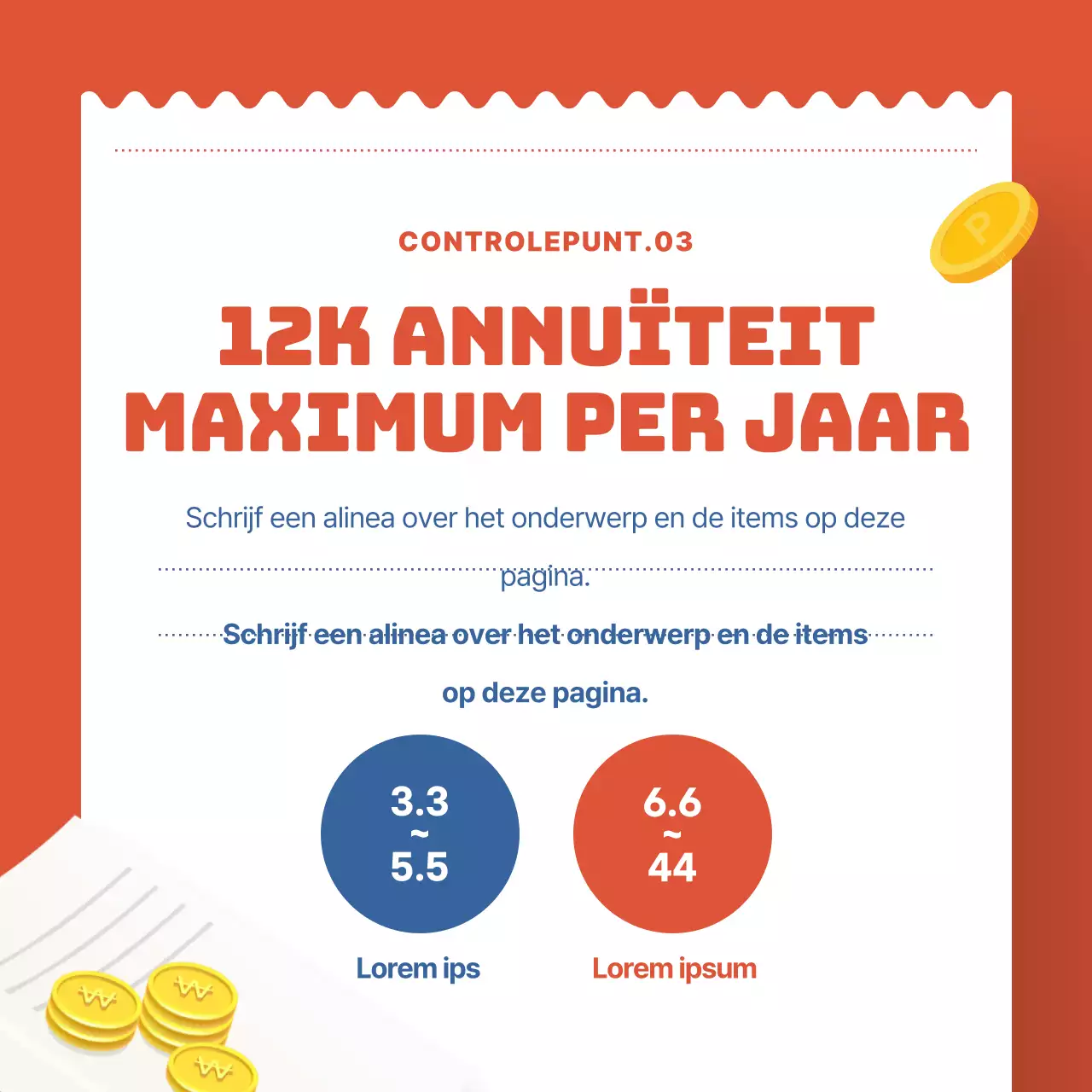 Blauw en Rood Ontvangstbewijs Concept Pensioen Ontvangst Tips voor belastingbesparing
