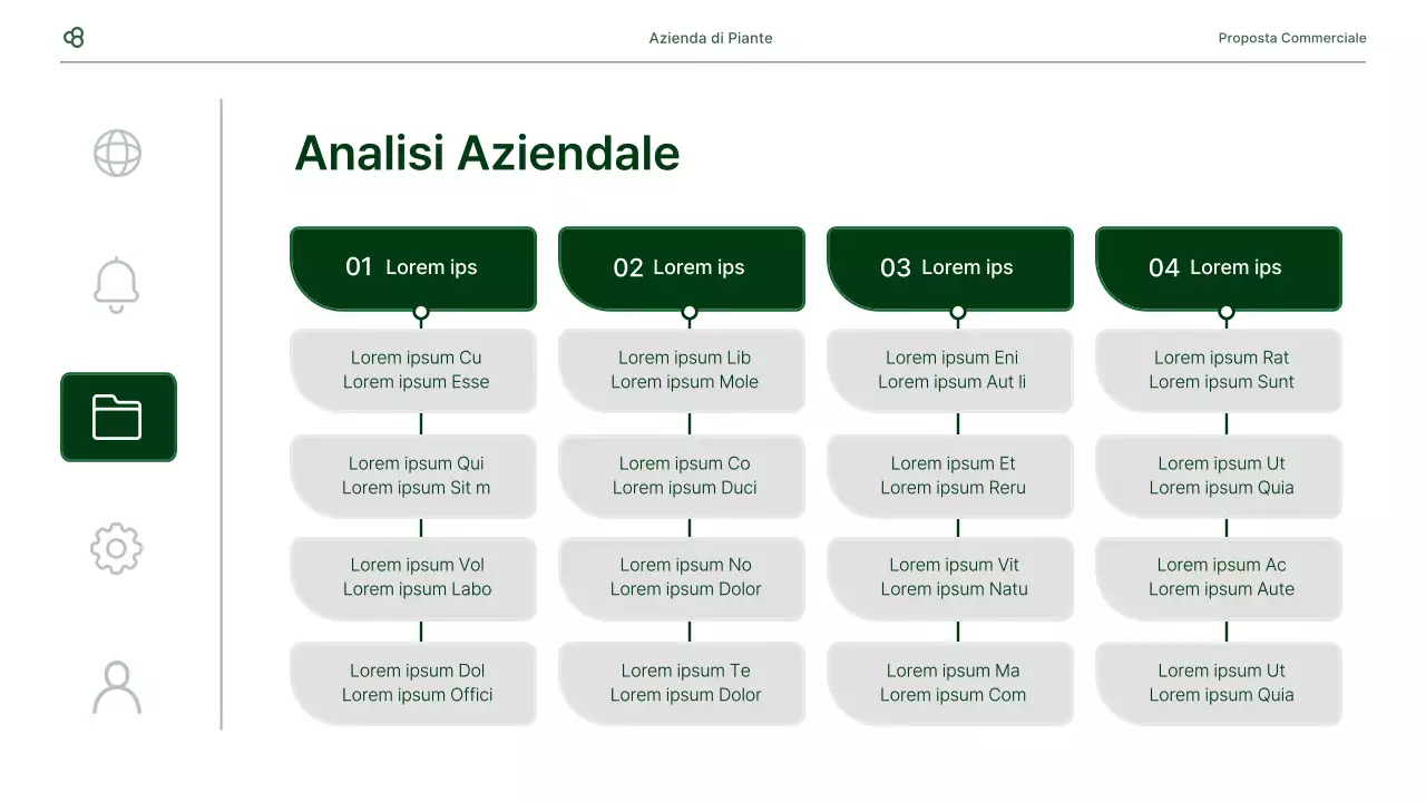 Proposta di business in bianco e verde concetto di foglia naturale