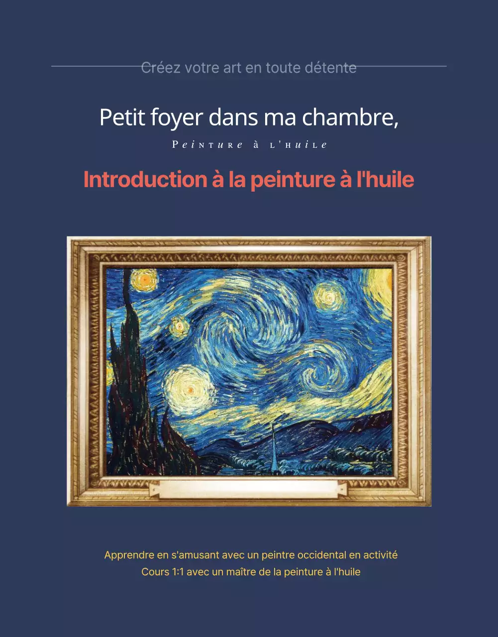 Peindre vos propres œuvres d'art avec des huiles curativesCours d'introductionCours de visiteLeconférence privéeLes loisirs des adultesPeinture à l'huileCours de loisirsInstructeur d'art 1: !