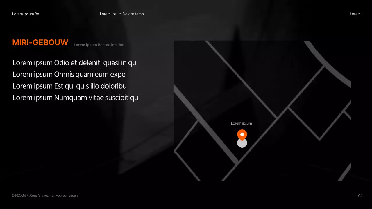 Een strakke zwarte en oranje bouw advertentie product briefing