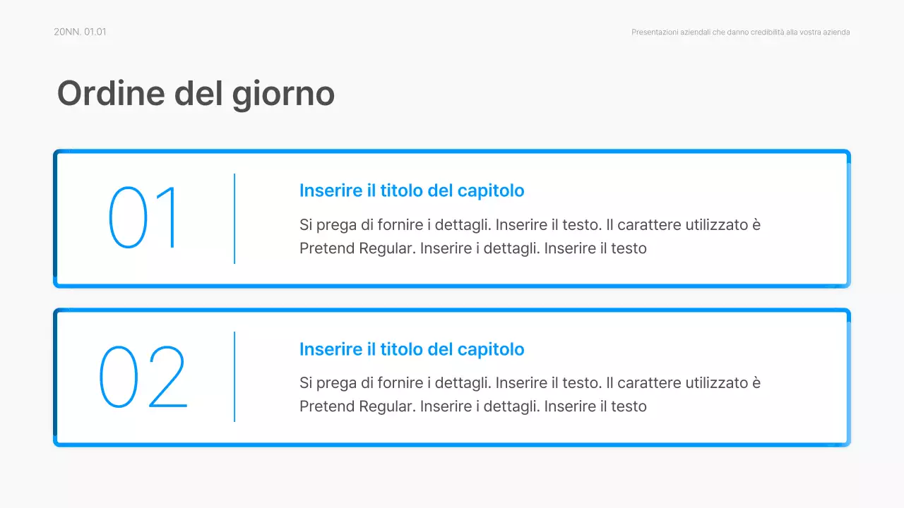 Relazione aziendale con un moderno stile sfumato in bianco e blu