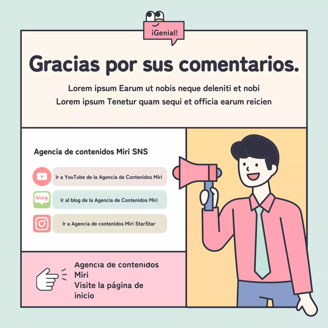 Encuestas limpias con simpáticas ilustraciones en rosa y amarillo