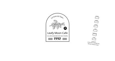 Promouvoir et informer votre café avec un logo épuré en noir et blanc.