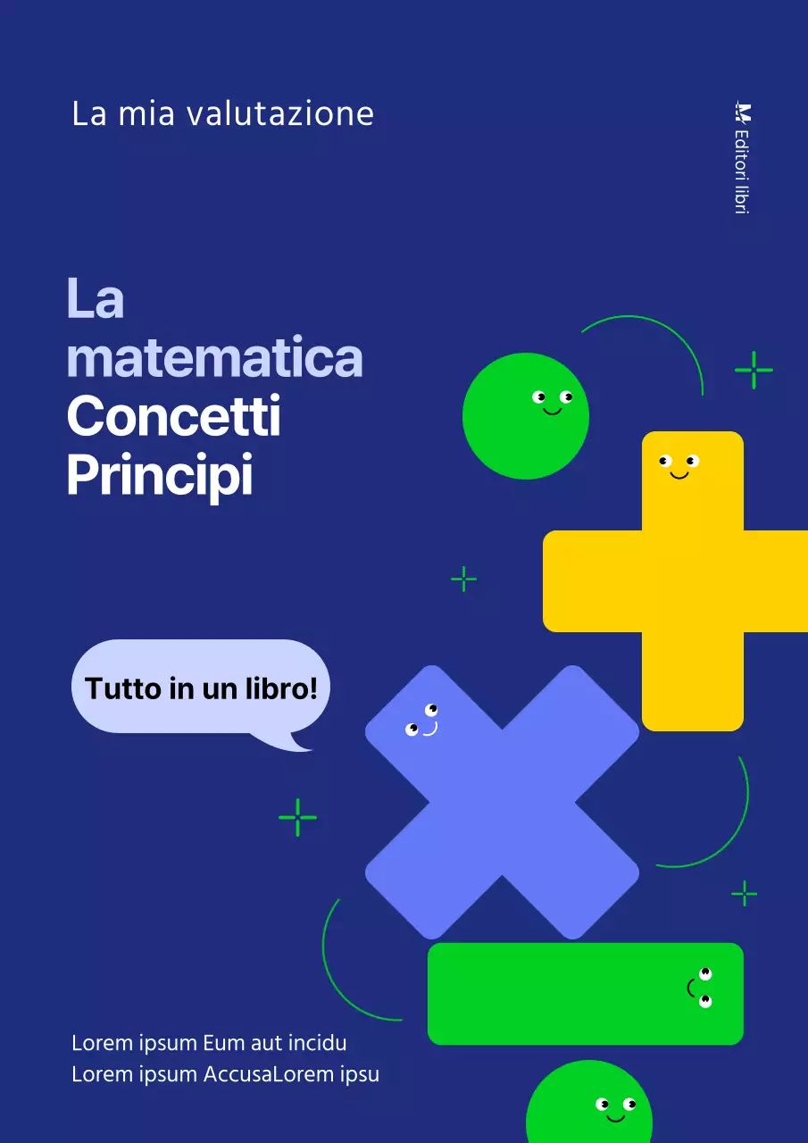 Libro di matematica ordinato con enfasi aritmetica blu
