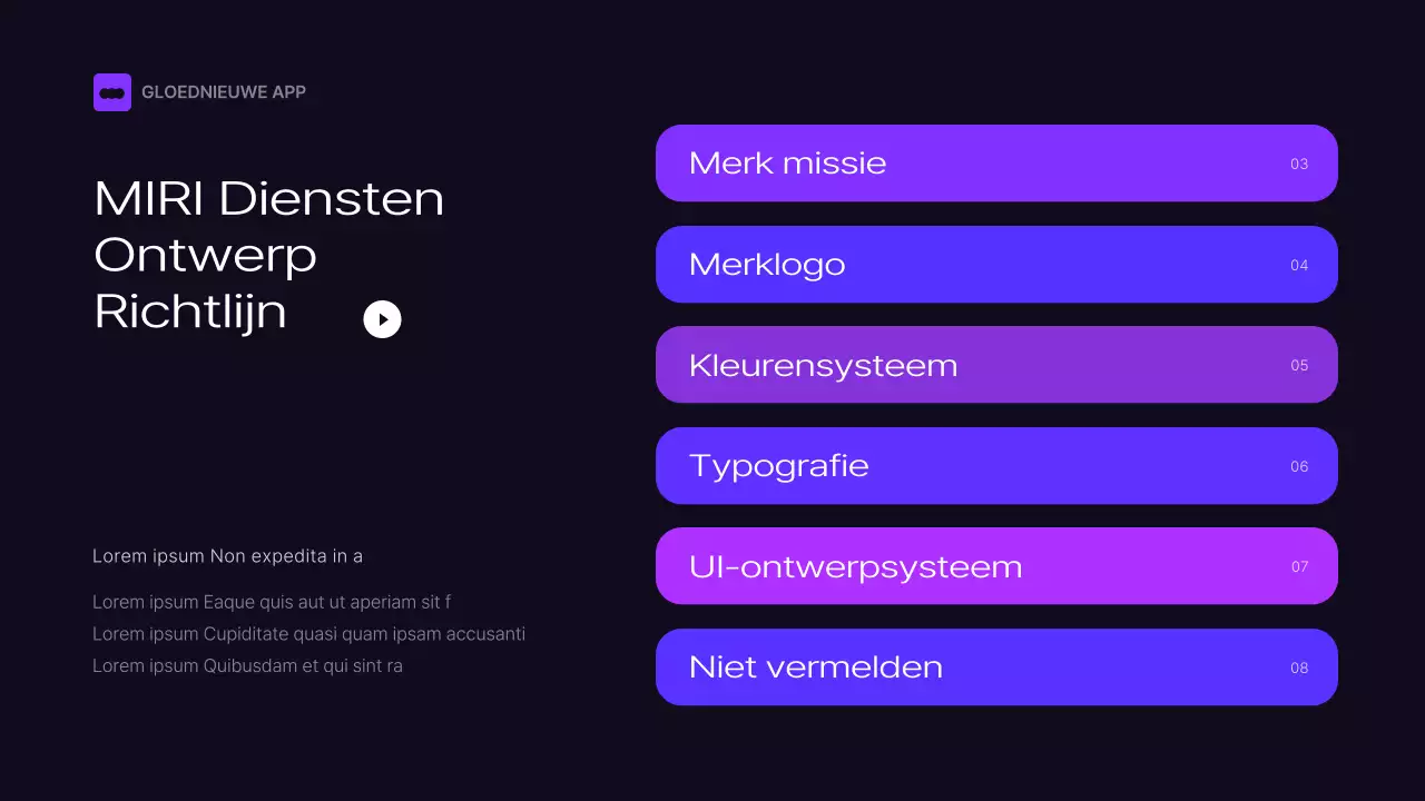 Zwarte en paarse merkrichtlijnen