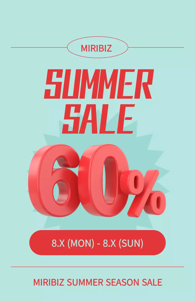 青い背景の涼しげな夏のセールプロモーション