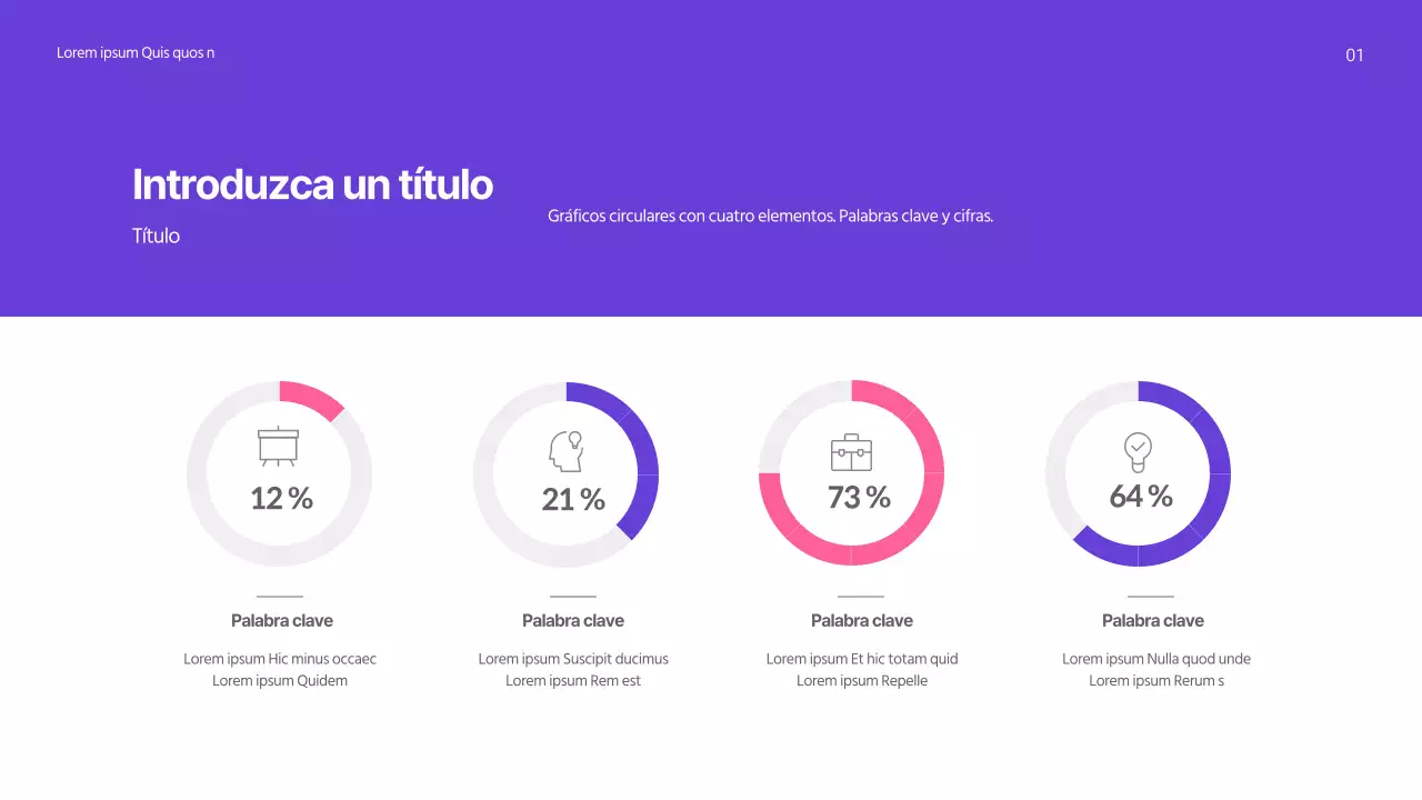 Diseño de gráfico circular con un concepto sencillo