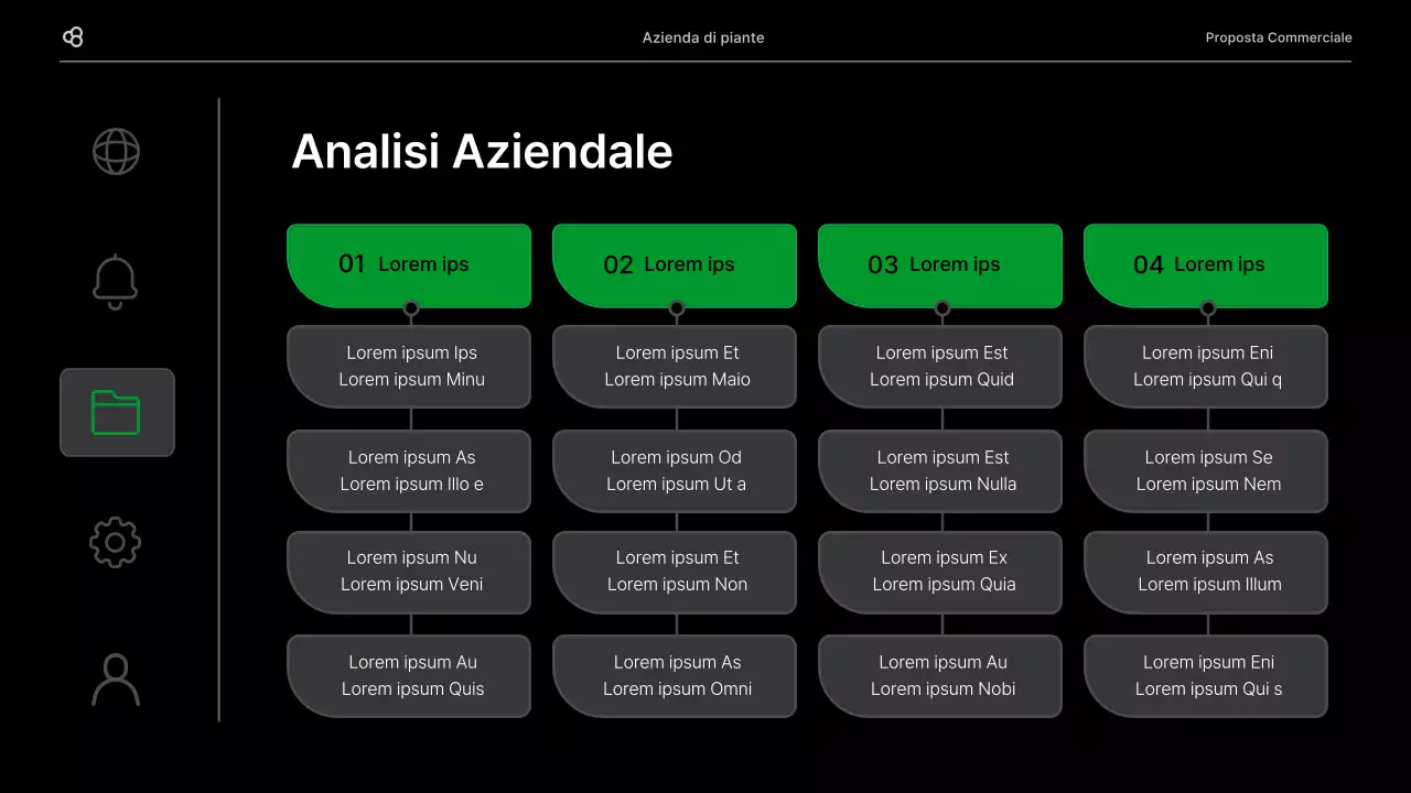 Proposta di business in nero e verde concetto di foglia naturale