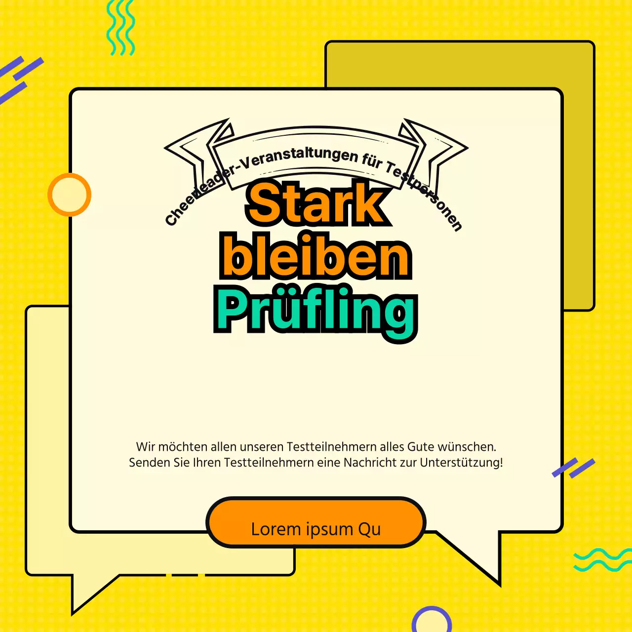 Veranstaltungen zur Unterstützung der Testteilnehmer