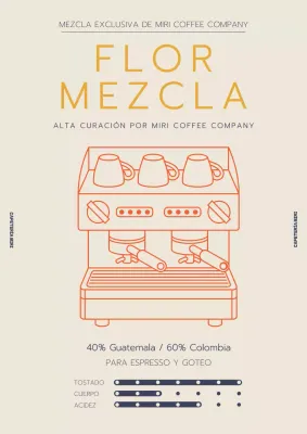 Granos de café sencillos en marfil