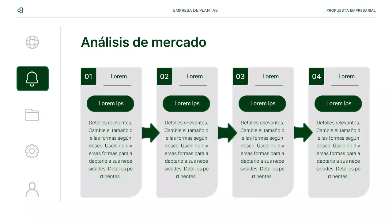 Propuesta de negocio de negocios en blanco y verde concepto de hoja natural