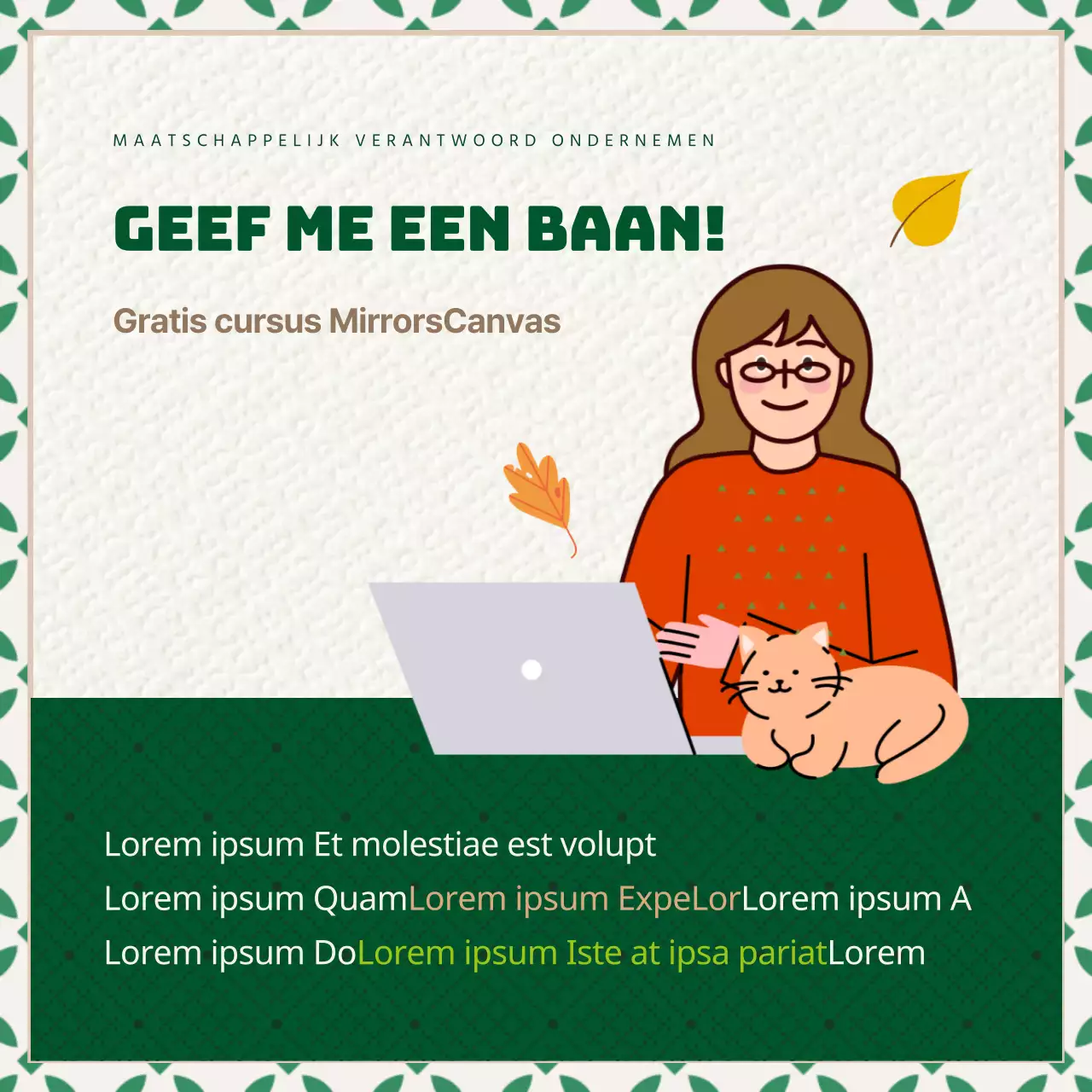 Promoot maatschappelijk verantwoord ondernemen met groene en bruine texturen