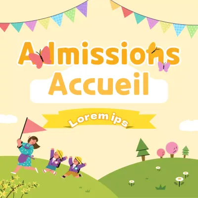 Accueil d'enfants mignons sur fond jaune vif