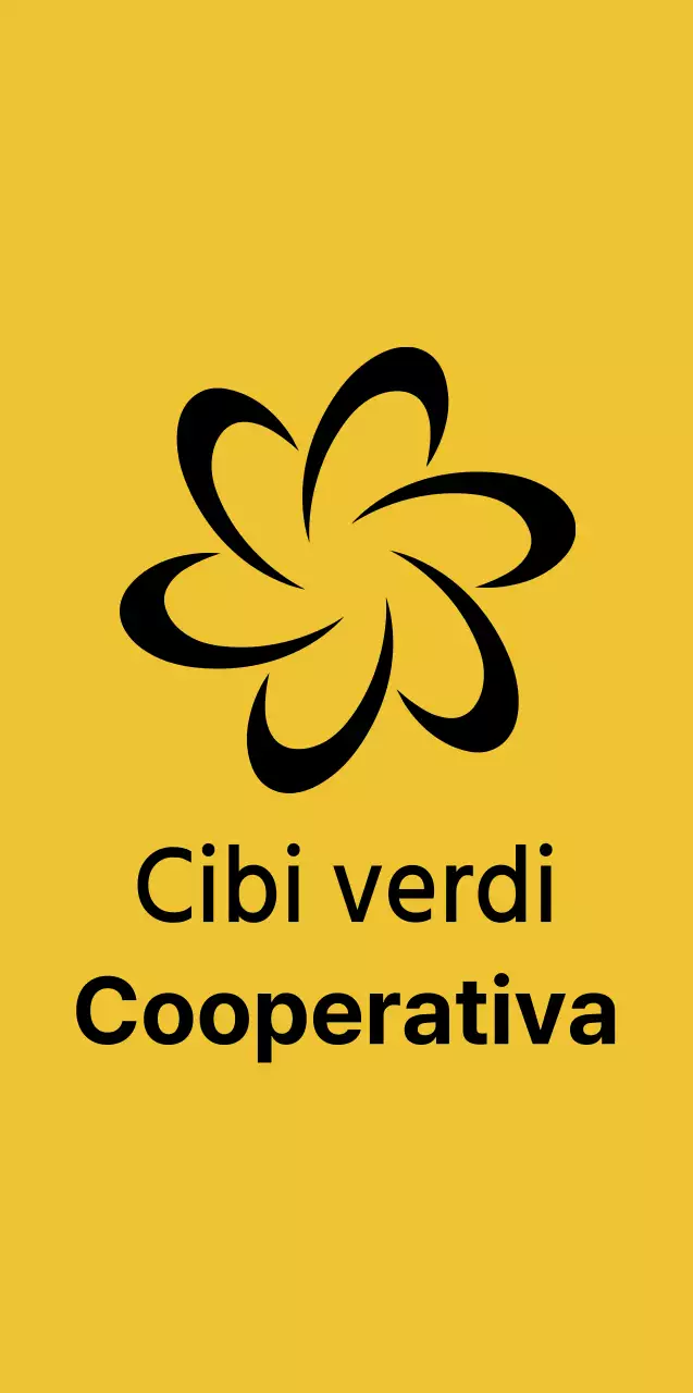 Stile semplice e pulito del logo del simbolo cooperativo in giallo e nero per scopi promozionali e divulgativi