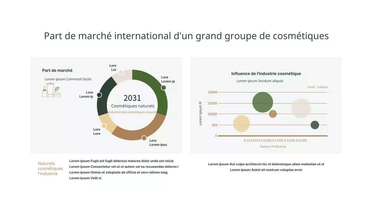 Un simple tableau de recherche des préférences en marron et vert