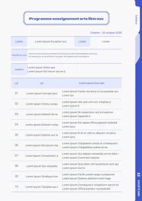 Syllabus avec le concept de fichier simple bleu