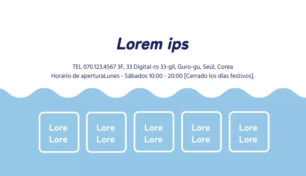 Ilustración azul promocionando una lavandería limpia