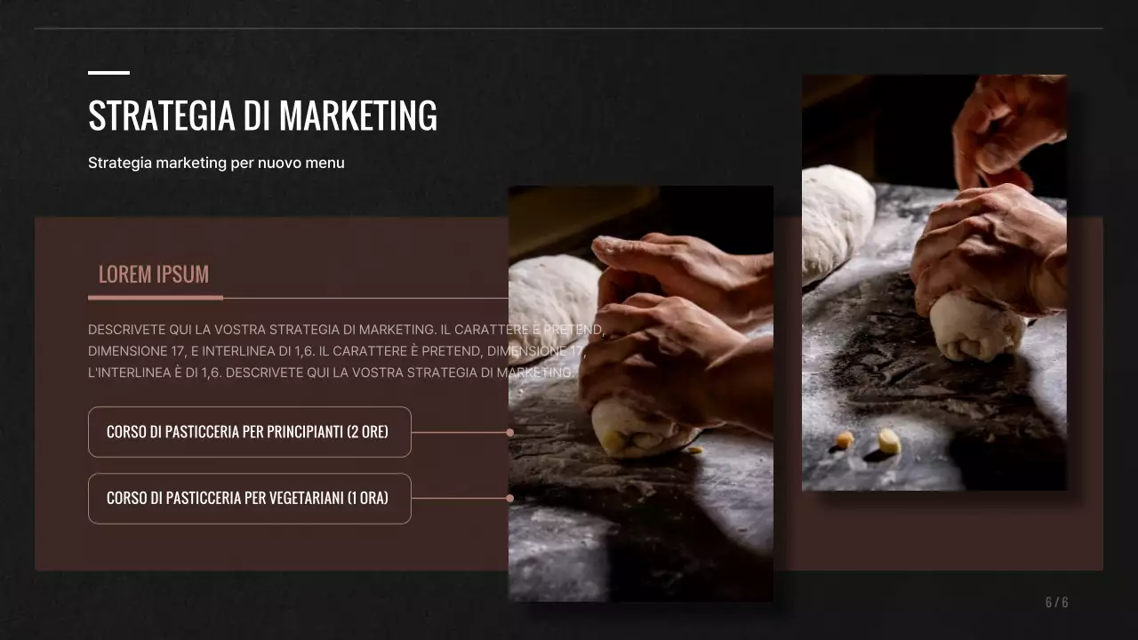 Nuova proposta di menu per una pasticceria marrone e nera