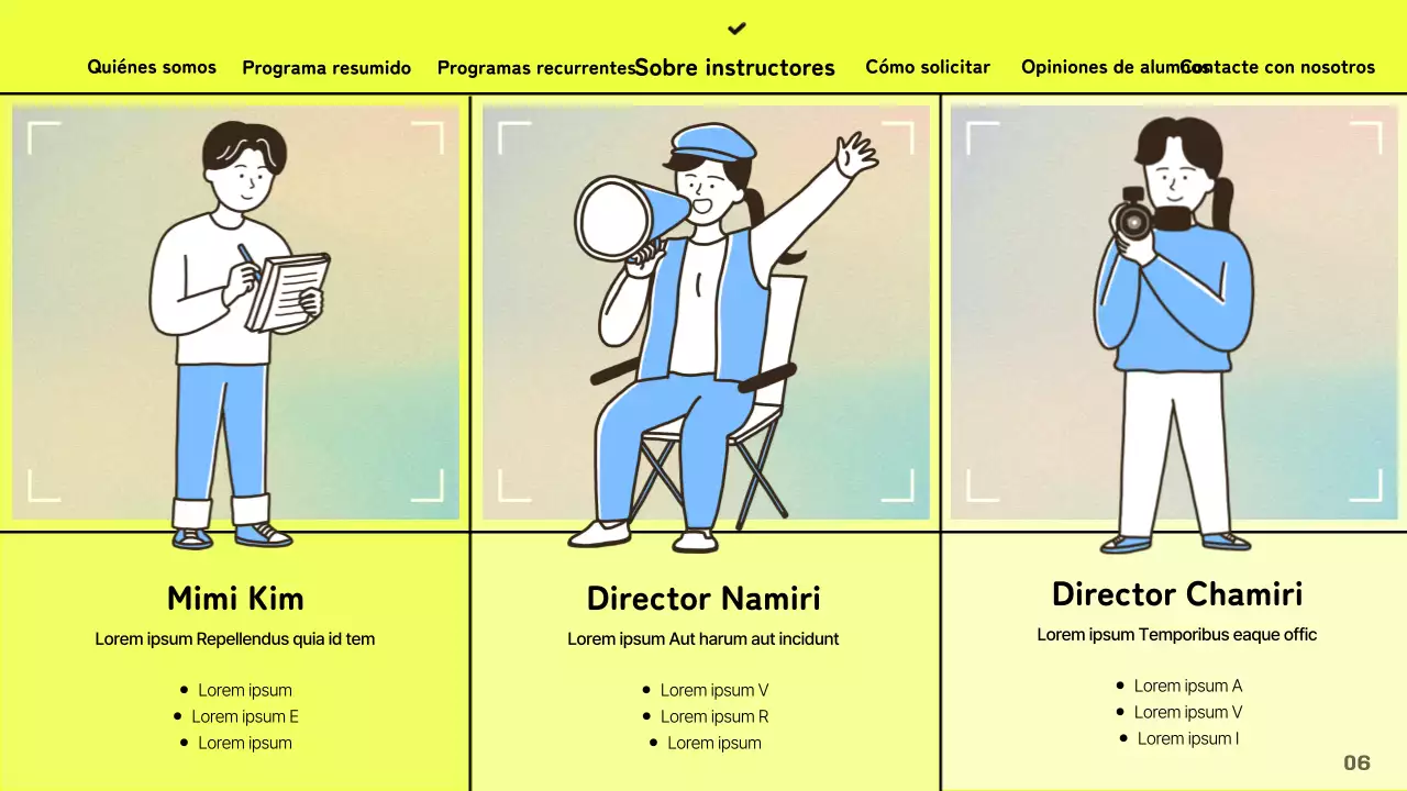 Promociona la academia de cine con un concepto artístico sobre fondo amarillo