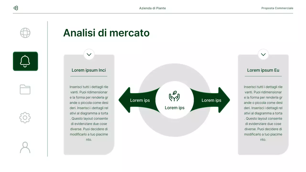 Proposta di business in bianco e verde concetto di foglia naturale