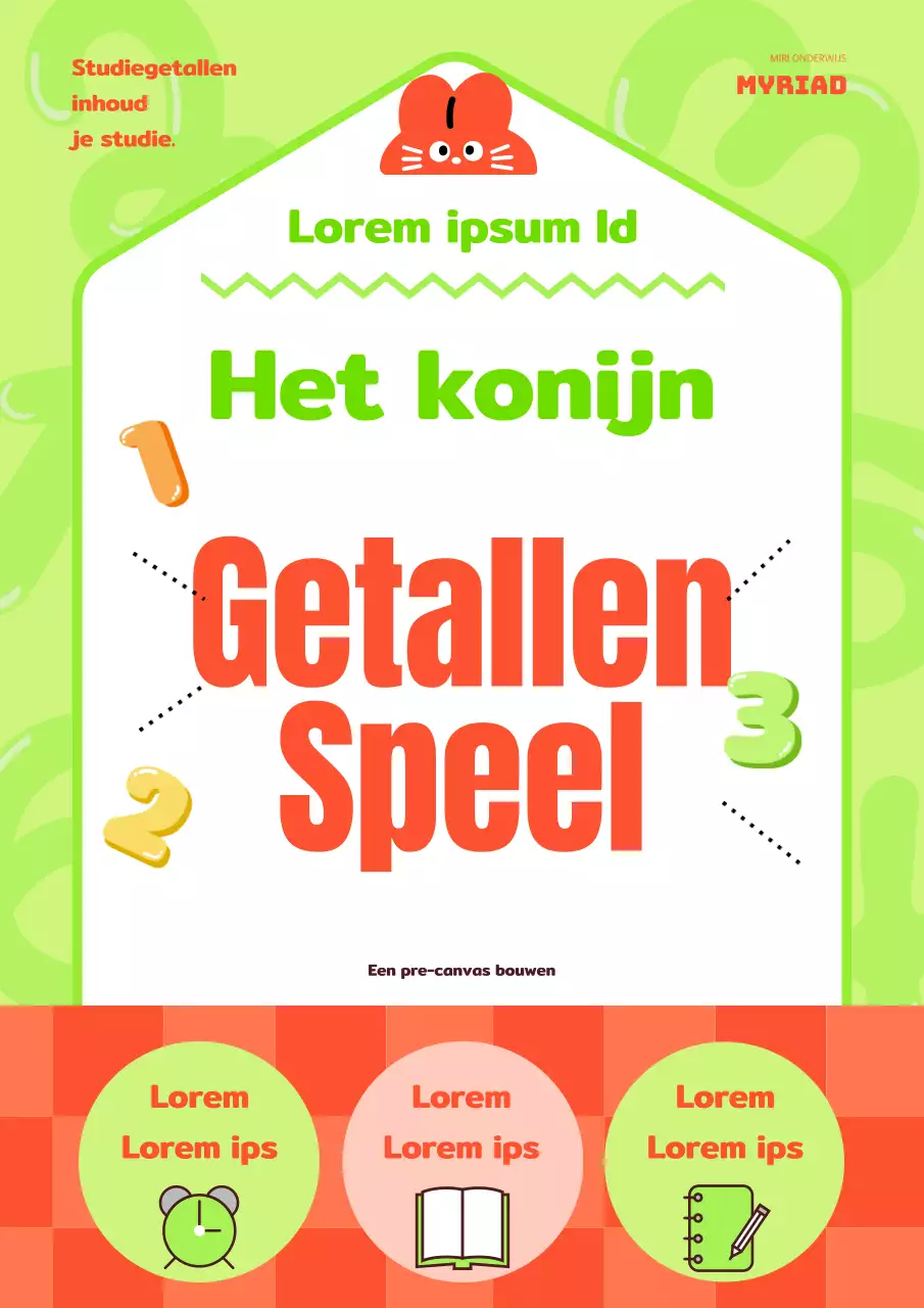 Kitscherige boekomslag voor voorschools onderwijs in chartreuse en oranje