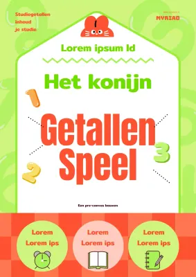 Kitscherige boekomslag voor voorschools onderwijs in chartreuse en oranje