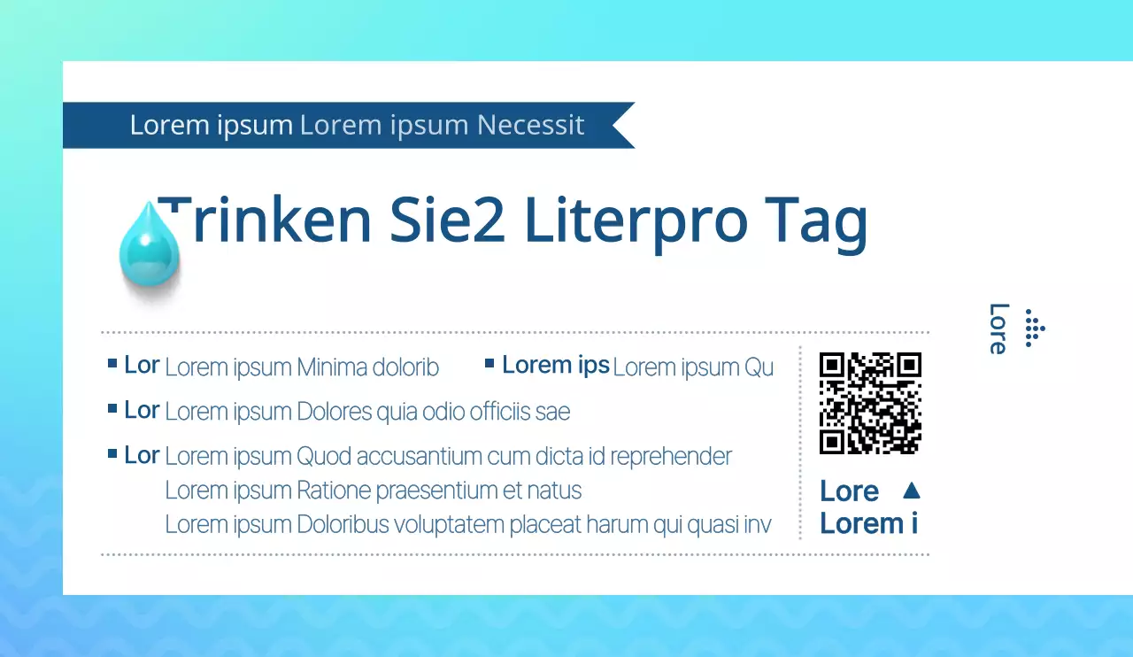 Cleaner Stil in Hellblau und Marineblau für die Kampagne zur Gesundheit des Trinkwassers