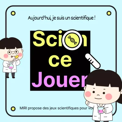 Fond bleu clair science jeu scientifique illustration mignonne bannière