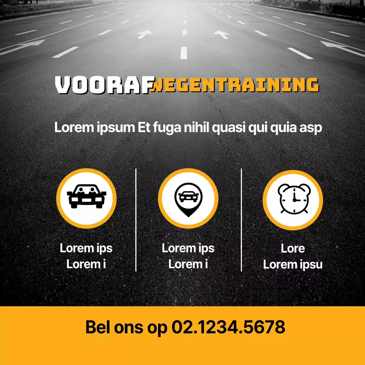 Pre-roadtraining Verantwoordelijkheidstraining van basisprincipes van rijbewijzen tot parkeren