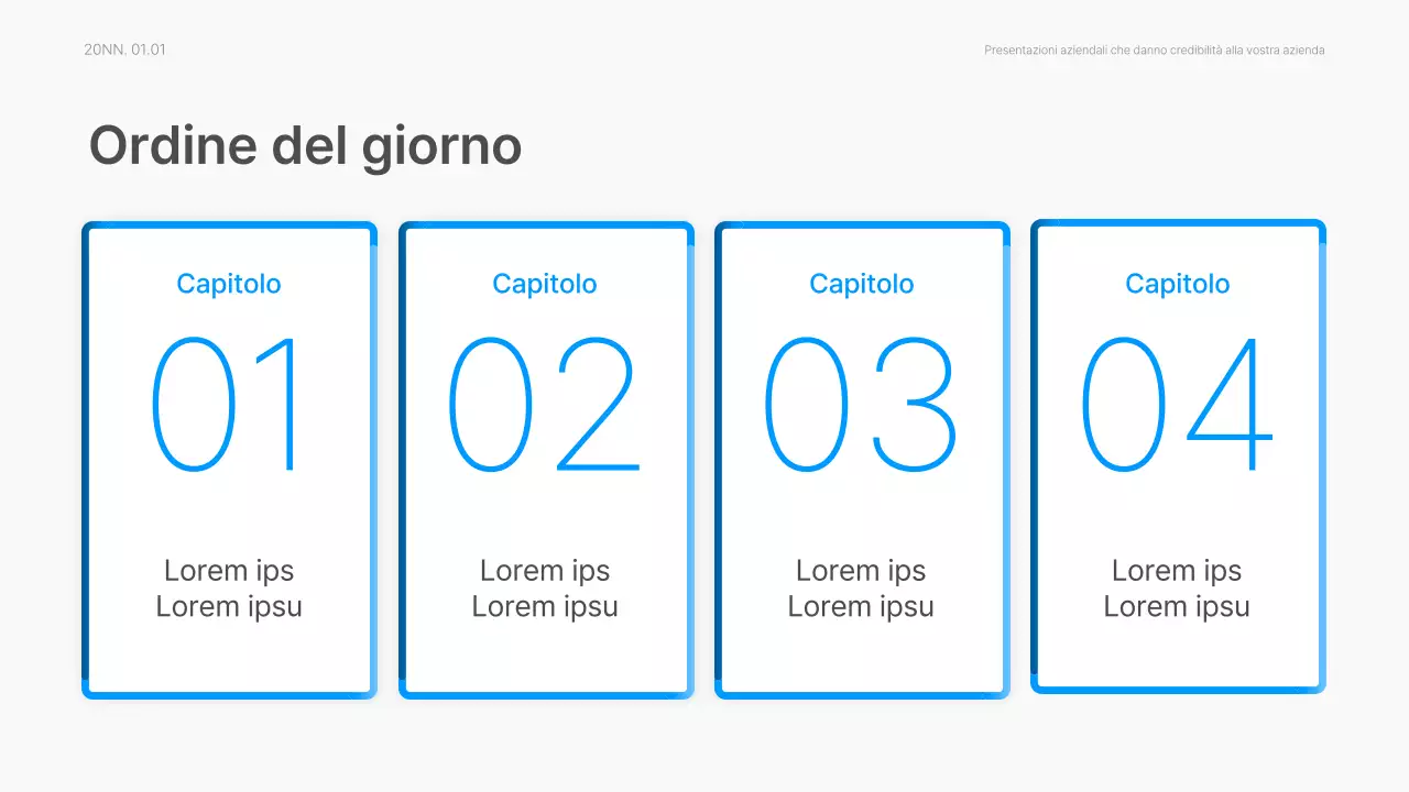 Relazione aziendale con un moderno stile sfumato in bianco e blu