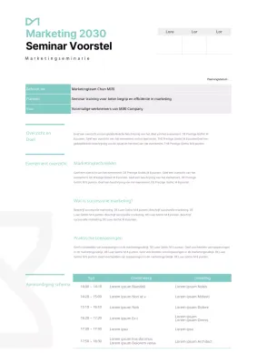 Seminarvoorstel in mint en grijs