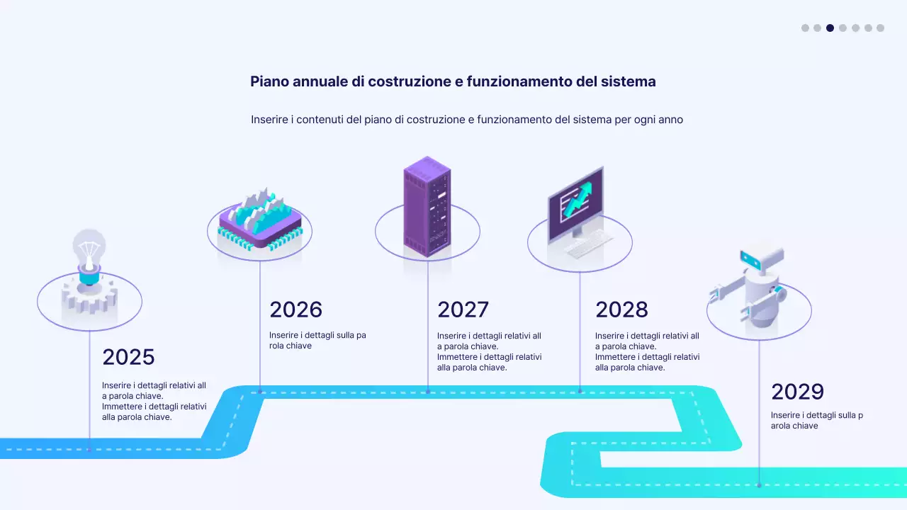 Linea temporale dell'icona a gradiente blu e viola