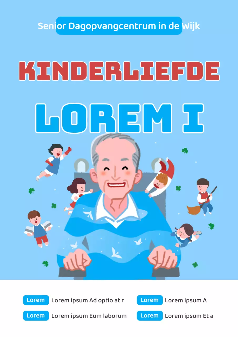 Vrijwilligerswervingsgids voor het lichtblauwrode bejaardencentrum